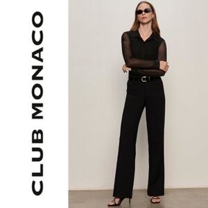 Club Monaco Lightweight Wool Straight Leg Trousers Pants
